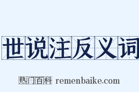 世说注反义词是什么意思的图片